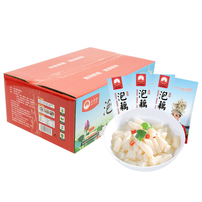 珍湖雪泡椒藕带新鲜酸辣泡菜下饭菜湖北特产20包整箱批发商用