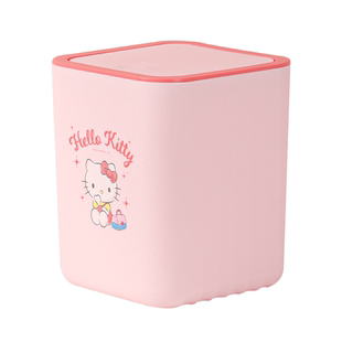 正版三丽鸥按压弹盖垃圾桶可爱高颜儿童学生桌面专用小号废纸篓筒