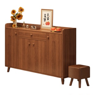 实木生态板鞋柜家用门口收纳一体靠墙玄关柜2025新款入户储物鞋架