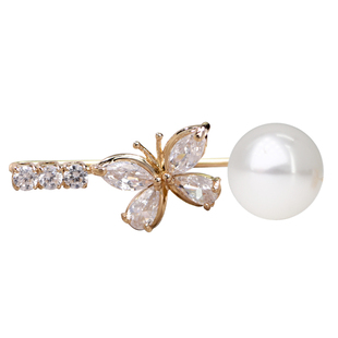 珍珠胸针高档女奢华蝴蝶别针开衫扣针潮个性气质胸花可爱日系