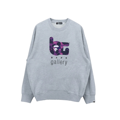 BAPE GALLERY男装25年秋冬迷彩印花限定款圆领卫衣X13305N