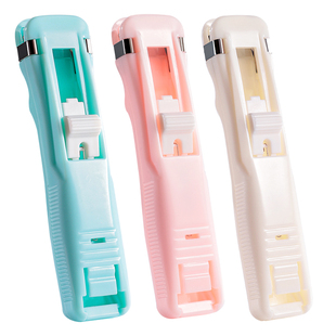 彩色推夹器透明订书夹升级款免打孔燕尾书夹学生整理收纳试卷多功能小夹子夹收据票据固定夹办公用品文具好物