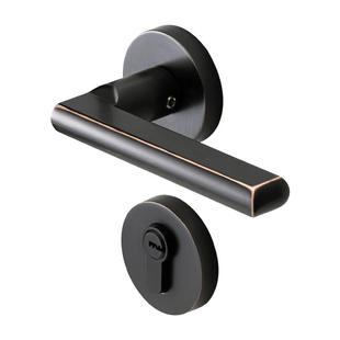 名门静音门锁美式黑色门锁室内卧室房门锁分体锁具把手家用实木门