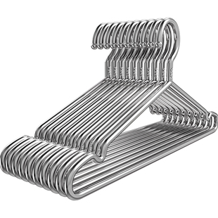 304不锈钢衣架家用挂晾衣服架子加粗加厚凉铁晒衣挂特粗实心撑子