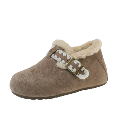 加绒勃肯鞋女厚底增高毛毛鞋子