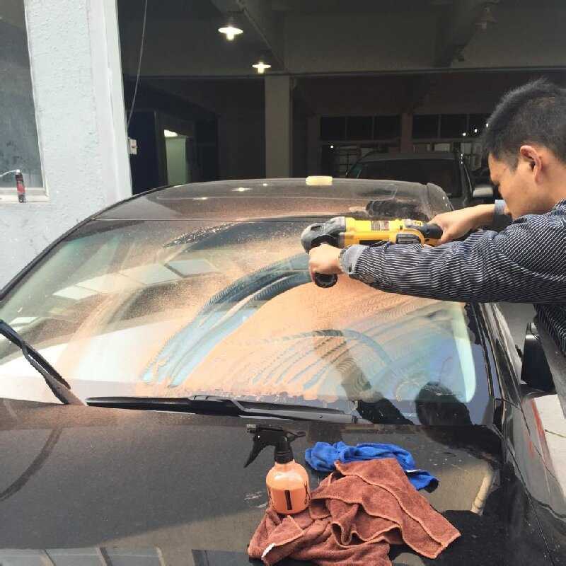 汽车玻璃太阳纹炫光轻微划痕抛光砂纸划痕玻璃翻新抛光油膜去氧化