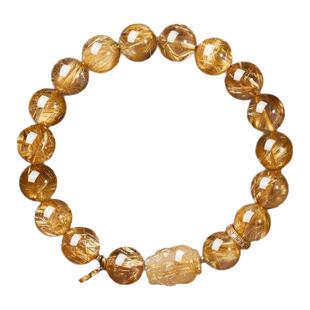 巴西天然金发晶手串收藏级黄水晶手链女招财转运旺事业闺蜜同款