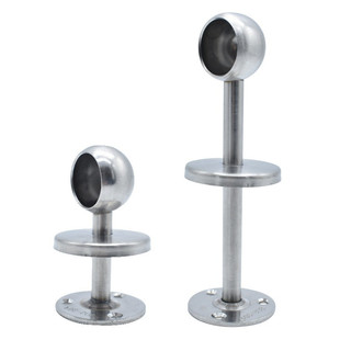 沪坚 304衣柜挂衣杆托不锈钢管座固定托晾衣杆底座圆管毛巾杆吊座