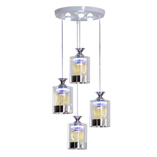 餐厅灯吊灯三头简约现代餐桌灯具四头创意个性水晶灯led饭厅家用