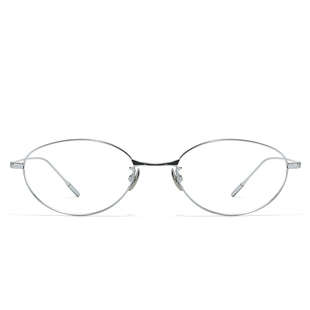 纯钛复古猫眼镜框近视女款可配度数大脸素颜高级感老钱风银色Fade