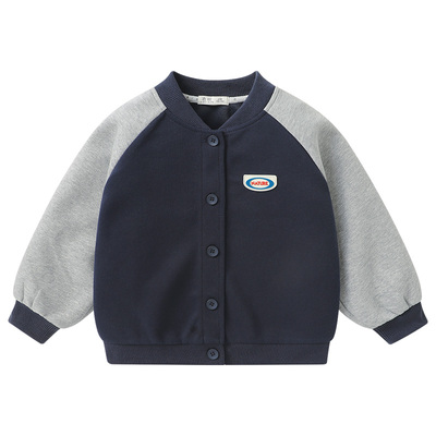 右欧男童棒球服外套春秋新款