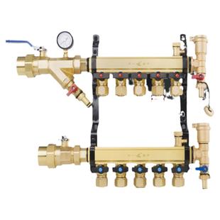 天一金牛地暖地热集分水器全铜大流量加厚 主管32/1寸支路20/4分