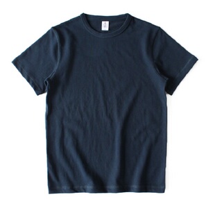 三本针碳素磨毛300g重磅纯棉短袖T恤纯色美式复古咔叽男女情侣