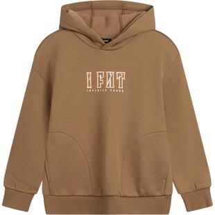 商场同款|锁温李宁儿童加绒连帽卫衣青少年冬季男童装中大童冬装