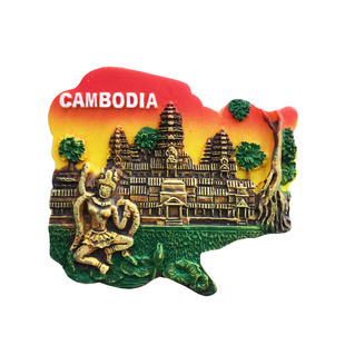 柬埔寨吴哥窟创意旅游纪念装饰工艺品树脂磁铁冰箱贴礼物一套包邮