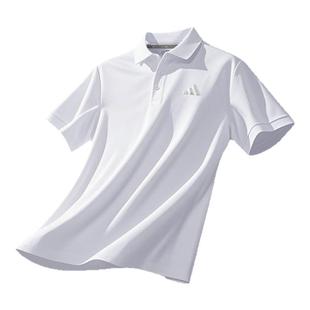 Adidas速干polo衫男运动短袖2025新款高尔夫t恤翻领透气冰丝宽松