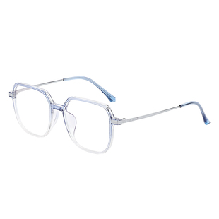 益森时髦透蓝色方框眼镜男素颜神器可配度数近视眼镜架女显脸瘦