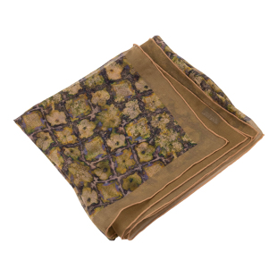 幸运四叶草丨植物染薯莨雪纺纱桑蚕丝真丝丝巾方巾围脖披肩围巾女