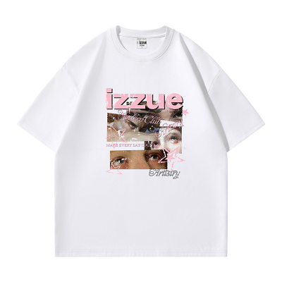 izzue潮牌男宽松透气短袖T恤