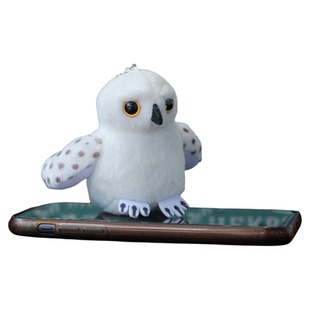 欧单可爱白色猫头鹰公仔雪鸮玩偶发音可以发出叫声毛绒挂件钥匙扣