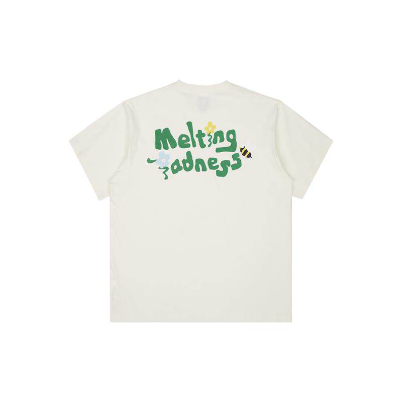 MeltingSadness 男女款春夏季印花圆领短袖重磅T恤穿搭情侣上衣