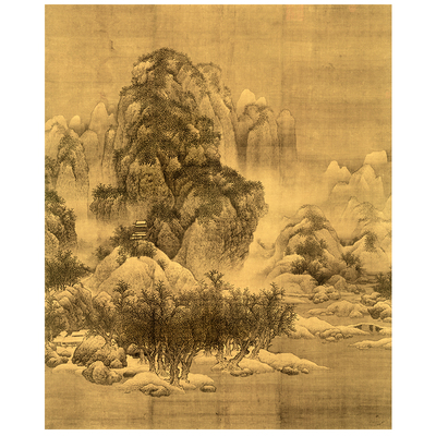 北宋范宽雪景寒林图高清微喷画稿