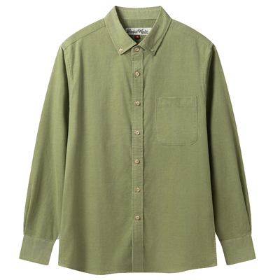 方领长袖美式休闲全棉灯芯绒衬衫