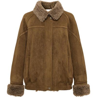 雅莹美拉德加厚保暖拼接毛领外套