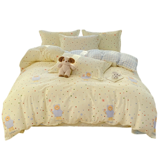 纯棉四件套100%全棉2025新款床单被套床笠学生宿舍三件套床上用品