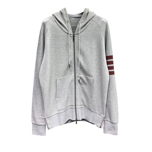 tb连帽卫衣潮牌春秋款高质量网眼珠地棉男女外套四道杠拉链上衣潮