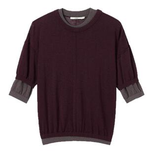 yigenanaya同款COTEMP  Osmos Sweater 假两件薄透针织上衣短袖女
