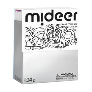 mideer弥鹿直液式丙烯马克笔不透色软头彩笔画画美术颜料笔画笔