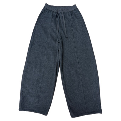 加绒加厚阔腿弯刀裤女休闲运动裤