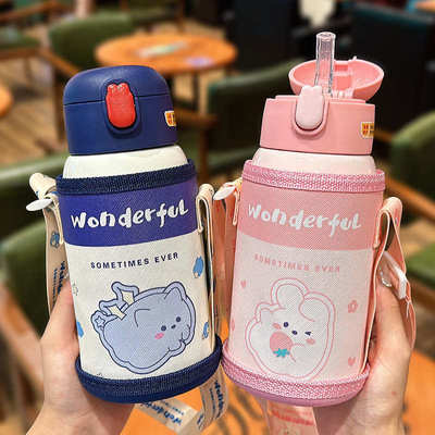 儿童保温杯大容量吸管杯学生上学专用316便携水壶幼儿园饮水杯子