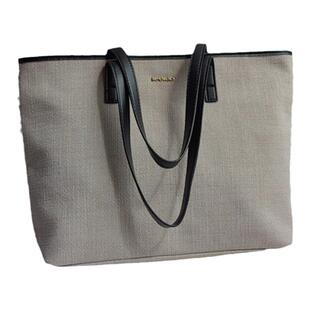 帆布托特包大容量女单肩包小个子小众设计拼接通勤包棉麻出口大包