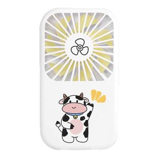 2025新款充电USB小型手持散热便携式桌面学生静音奶牛卡通可爱办公桌循环冷风迷你小电风扇空气循环超长续航