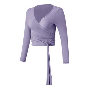 瑜伽上衣绑带女修身显瘦长袖高级感运动健身套装普拉提训练服罩衫