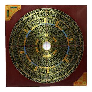 东定纯铜罗盘9寸三元三合综合罗经高精度随身专业风水盘木 铝盒装