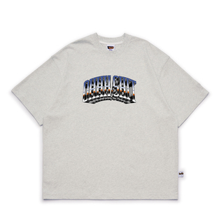 Battles 该死的金属字体印花双纱纯棉美式短袖T恤圆领半袖宽松