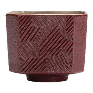 JOJO'S L. PD.紫泉涧.四方茶杯粗陶日式方胜纹品茗杯茶具 | 讲说