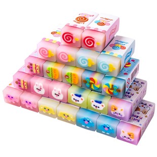 iiGEN一正文具美术创意卡通可爱夹心橡皮擦小学生用  可切水果樱花儿童果冻橡皮擦无碎屑擦的干净幼儿园礼物