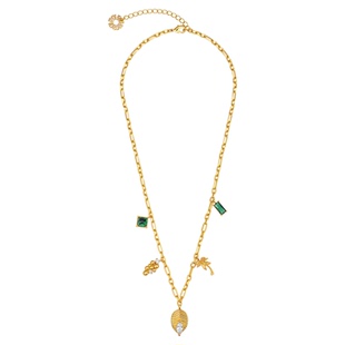 【明星同款】sunshifen Rainforest系列金色锆石项链情人节礼物