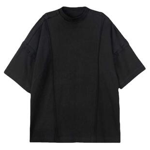 WithoutMe/OCEANBACCA裁片外缝纫重构明线宽松短袖男女休闲T恤tee