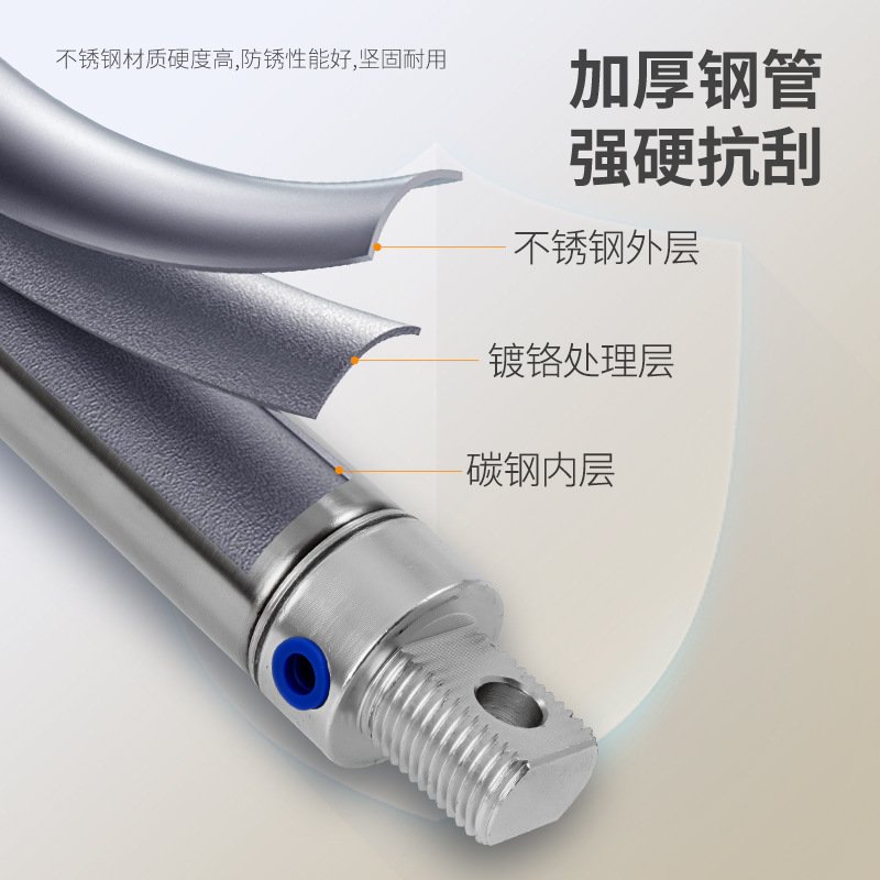 小型气动不锈钢迷你气缸MA16/20/25/32/40-25*50X75X100x150x200S