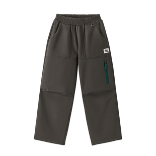 KK树儿童冲锋裤男女童加绒裤子防风防水软壳裤户外登山冬款工装裤