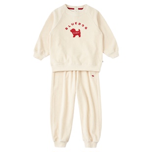 BLUEDOG 蓝狗25FW秋冬季天鹅绒基础套装男女童休闲简约舒适套装