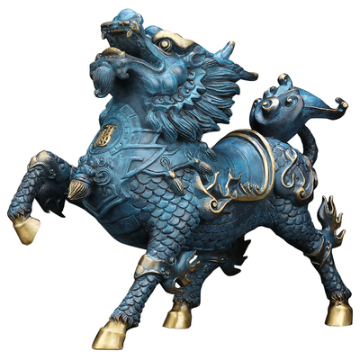 吉善缘风火麒麟全铜招财摆件