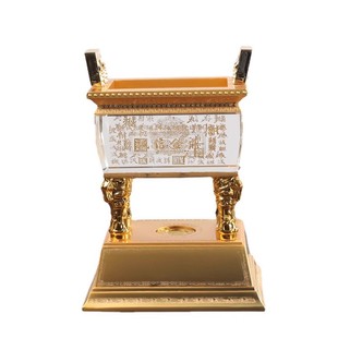 合金水晶鼎摆件方鼎奖杯招财聚财四方鼎公司企业乔迁开业商务礼品