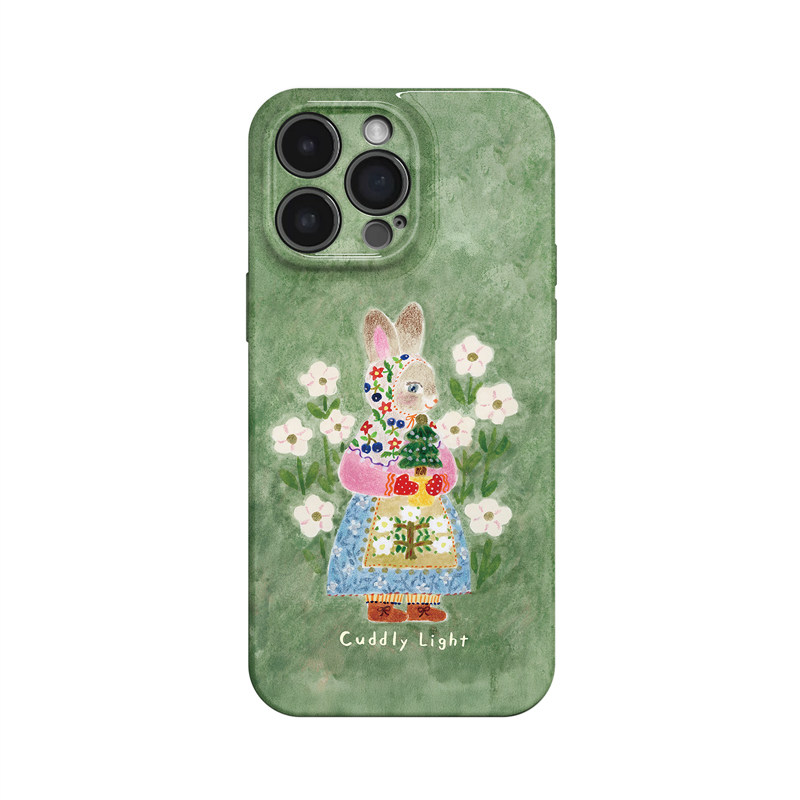 圣诞树苗~清新可爱兔子ins适用苹果17promax手机壳新iphone16华为mate70小米15少女vivoS19萌iqooneo10荣耀90