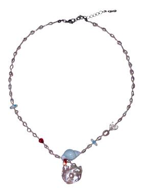 原创海洋风项链海螺珍珠串珠琉璃